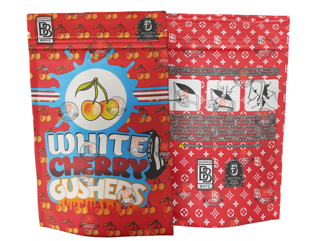 Backpack Boyz White Cherry Gushers Mylar Bag- 3.5g Packaging Only