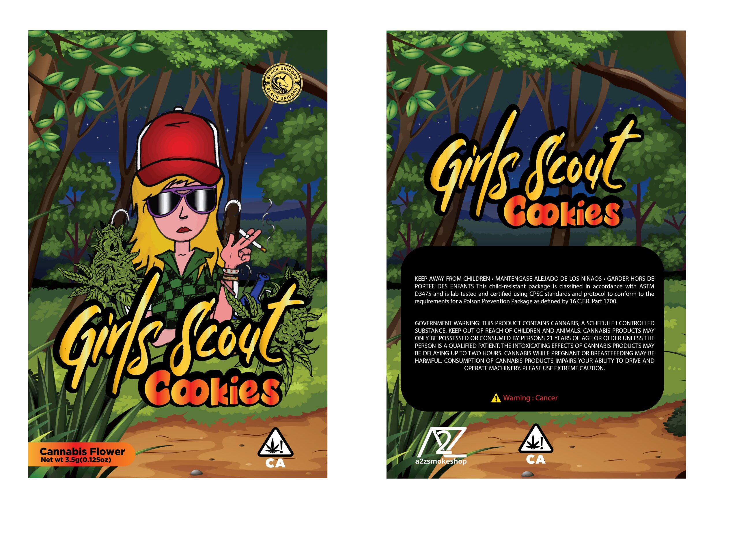 Black Unicorn – Girls Scout Cookies  Mylar bag 3.5g  For Flower