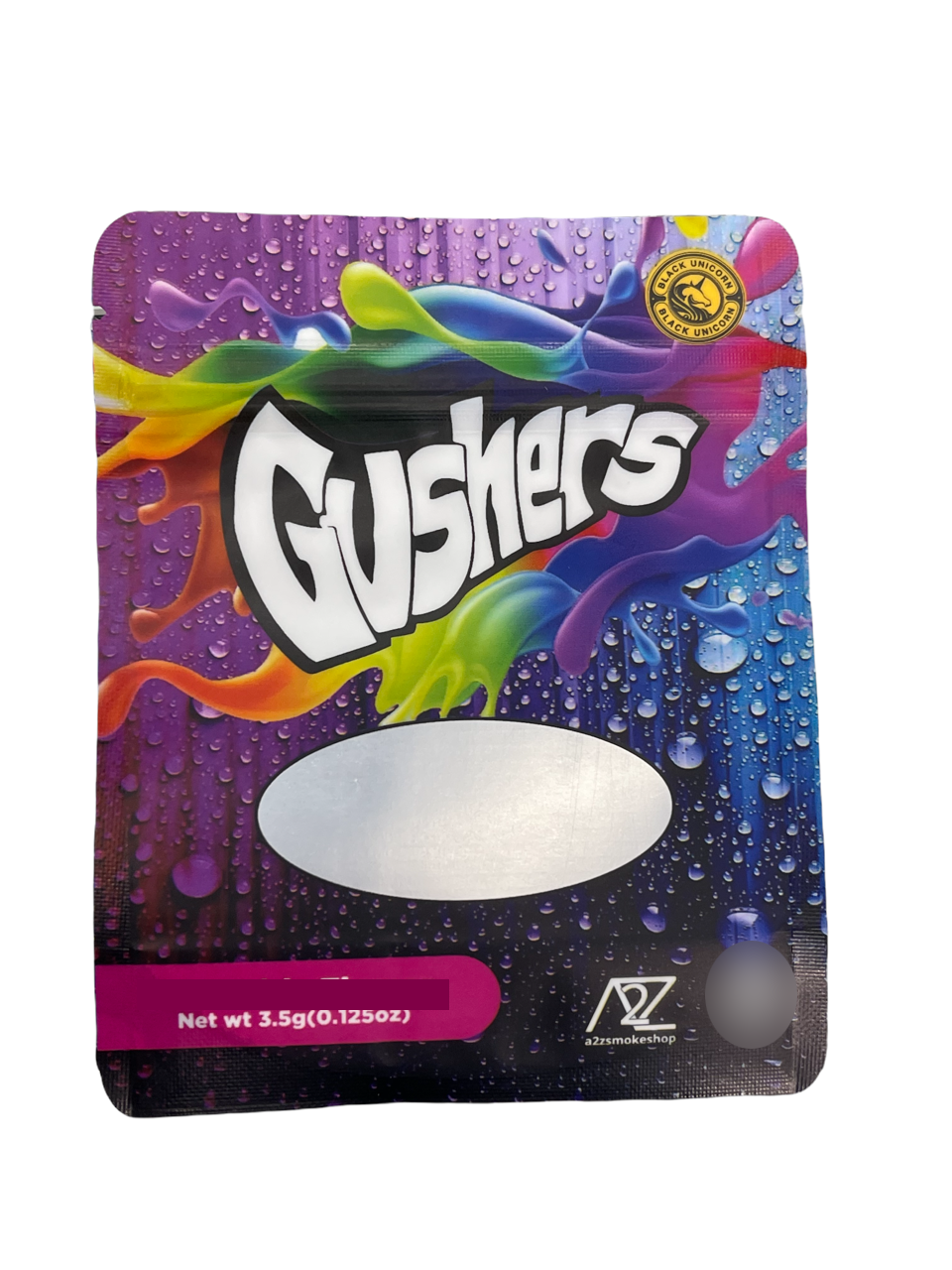Black Unicorn  Gushers Mylar bag 3.5g  For Flower