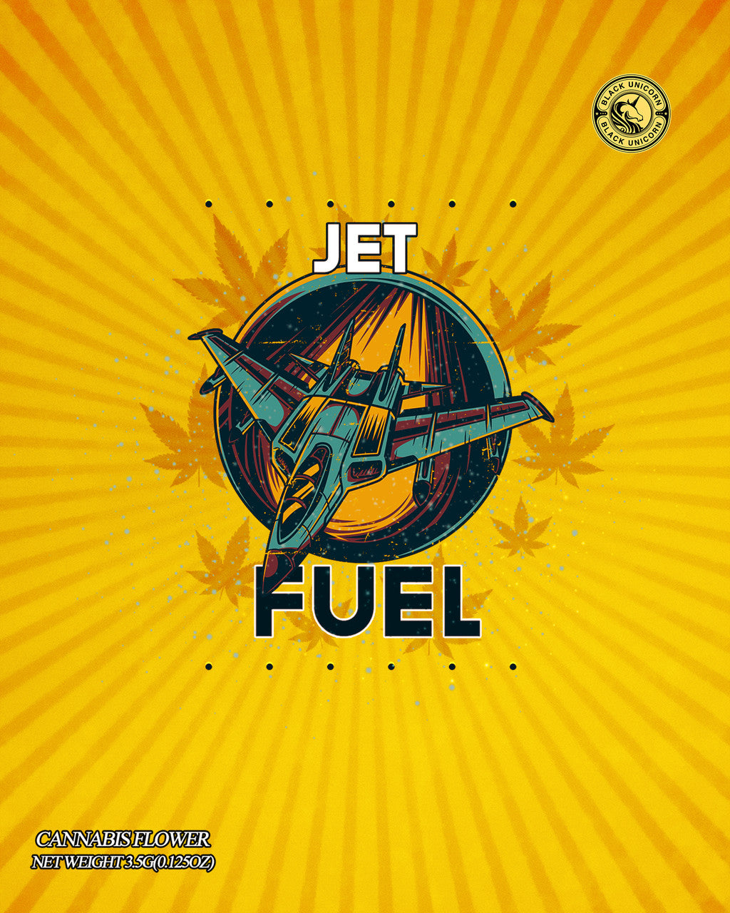 Black Unicorn – Jet Fuel Mylar bag 3.5g  For Flower