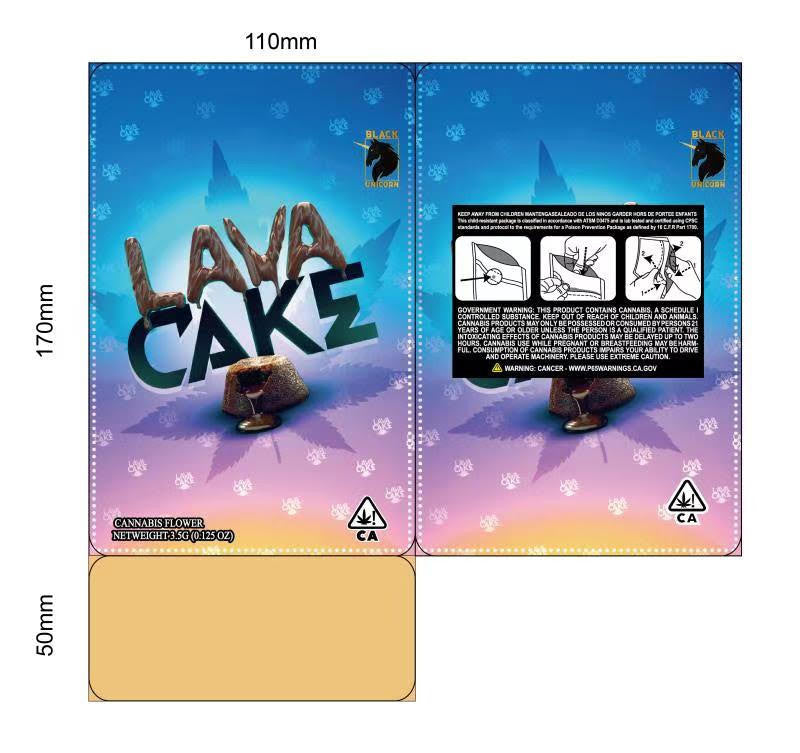 Black Unicorn-Lava Cake  Mylar bag 3.5g  For Flower