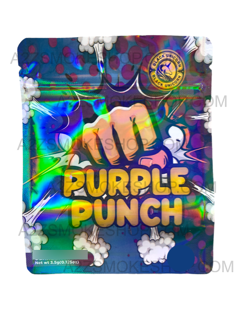 Black Unicorn-Purple Punch Holographic Mylar bag 3.5g