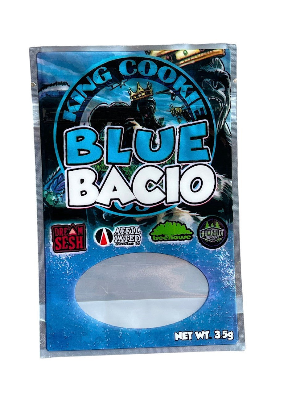 Blue Bacio Gelato King Cookies Grams Smell Proof Mylar Bags Black Unicorn Hub jpg