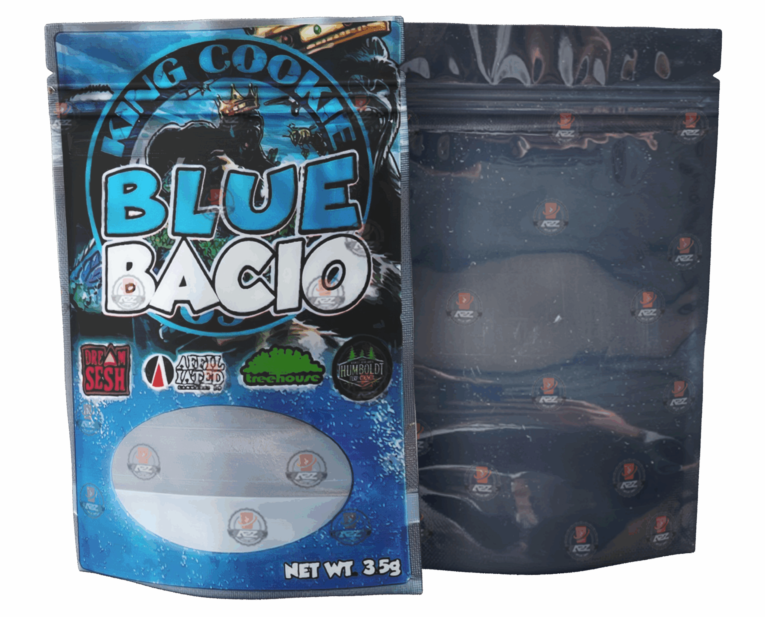Blue Bacio Gelato King Cookies 3.5 Grams Smell Proof Mylar Bags