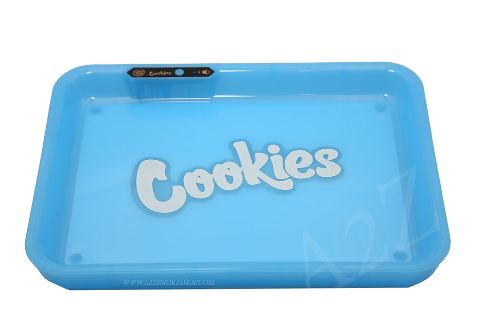 Cookies Bluetooth LED Glow Rolling Tray Lights up Rechargeable Glossy Finish Black Unicorn Hub jpg