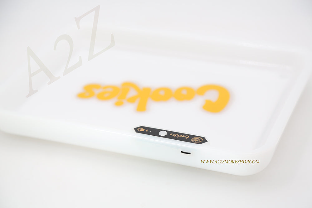 Cookies Bluetooth LED Glow Rolling Tray Lights up Rechargeable Glossy Finish Black Unicorn Hub jpg