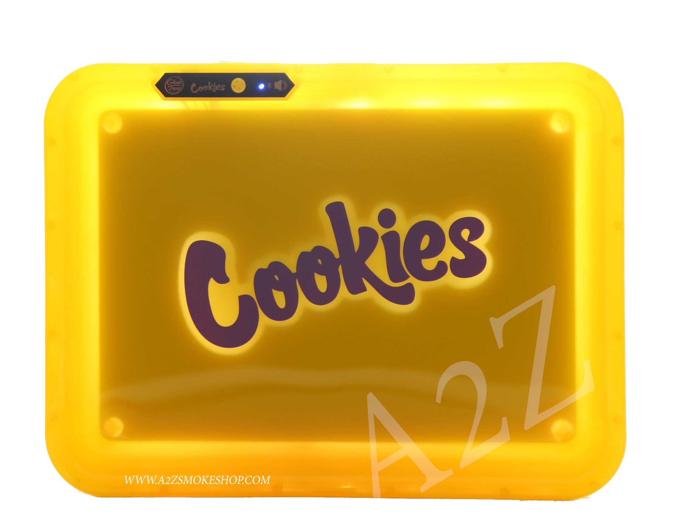 Cookies Bluetooth LED Glow Rolling Tray Lights up Rechargeable Glossy Finish Black Unicorn Hub jpg