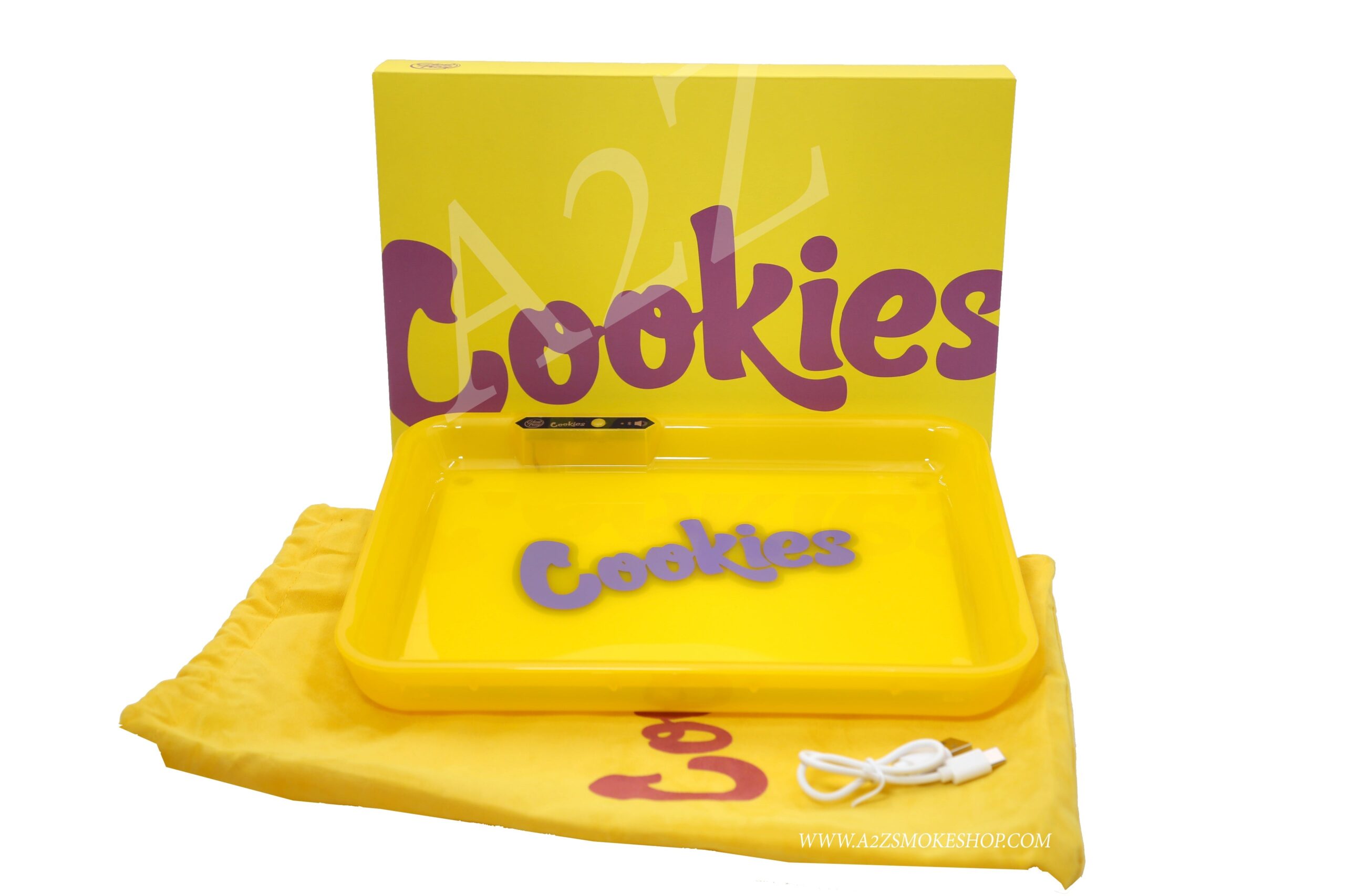 Cookies Bluetooth LED Glow Rolling Tray Lights up Rechargeable – Glossy Finish