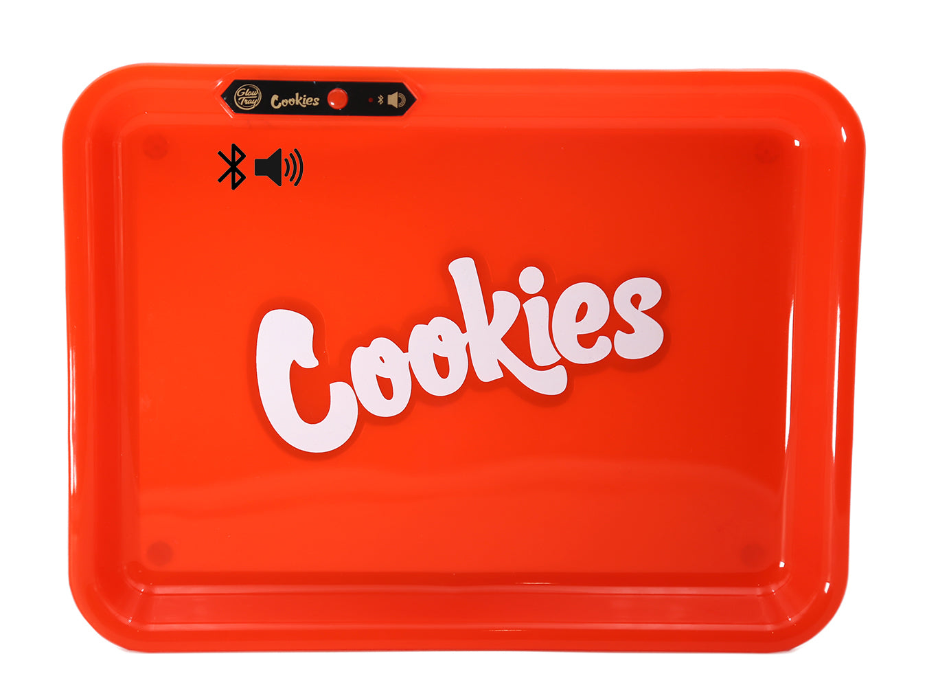 Cookies Bluetooth LED Glow Rolling Tray Lights up Rechargeable Glossy Finish Black Unicorn Hub jpg