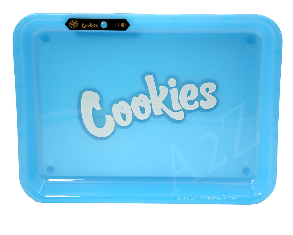 Cookies Bluetooth LED Glow Rolling Tray Lights up Rechargeable Glossy Finish Black Unicorn Hub jpg