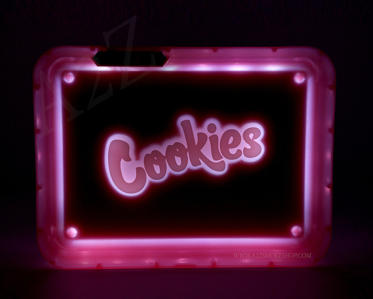 Cookies Bluetooth LED Glow Rolling Tray Lights up Rechargeable Glossy Finish Black Unicorn Hub jpg