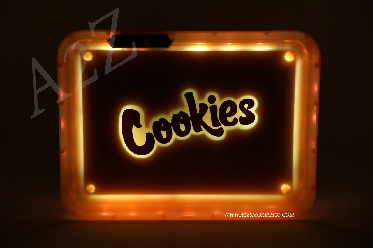 Cookies Bluetooth LED Glow Rolling Tray Lights up Rechargeable Glossy Finish Black Unicorn Hub jpg