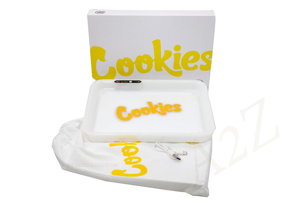 Cookies Bluetooth LED Glow Rolling Tray Lights up Rechargeable Glossy Finish Black Unicorn Hub jpg