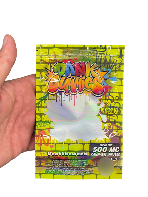 Dank Gummies 500mg Mylar Bag Yellow-Packaging Only