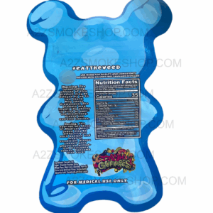 Dank Gummies Cut out mg Mylar Bag with window Blue Packaging Only Black Unicorn Hub x x c c b f png