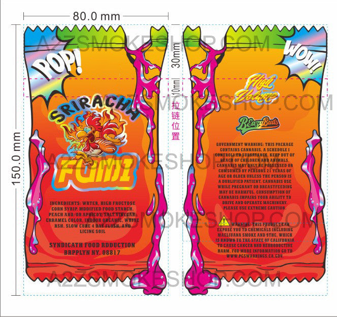 Fumi Sriracha cut out Mylar Bags g Die Cut Holographic Black Unicorn Hub x x e b f aed eadc png