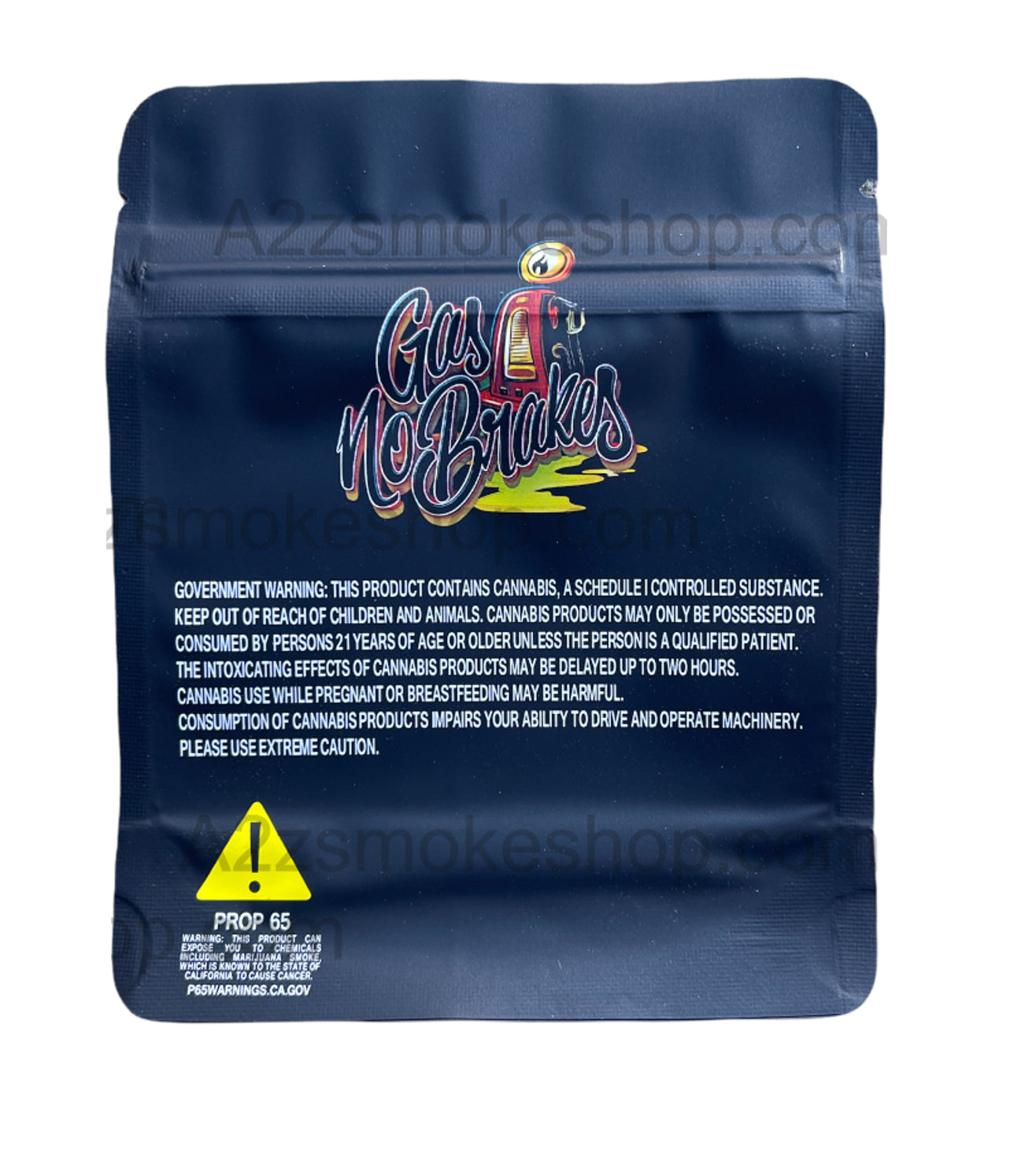 Gas No Brakes Mylar zip lock bag 3.5G