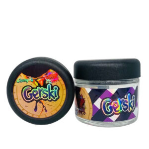 Gerski g Glass Jars with Holographic Sticker labels Child Resistant jar jpg