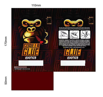 Black Unicorn -Gorilla Glue Exotics with window  Mylar bag 3.5g  For Flower