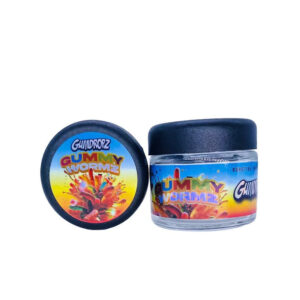 Gummy Wormz g Glass Jars with Holographic Sticker labels Child Resistant jar jpg