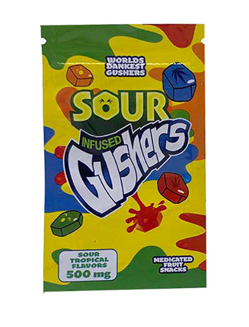 Sour Tropical Flavors 500mg Mylar bags, packaging only