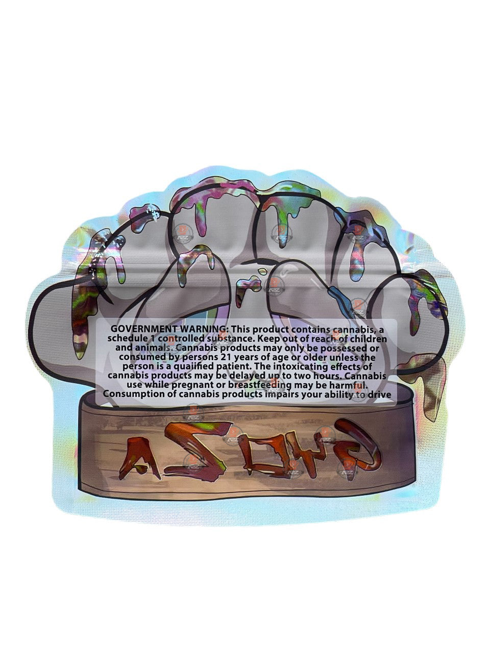 Gyoza Mylar bag 3.5g cut out Empty Packaging- Holographic