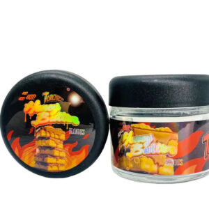 Honey Butter Blondiez g Glass Jars with Holographic Sticker labels Child Resistant jar jpg