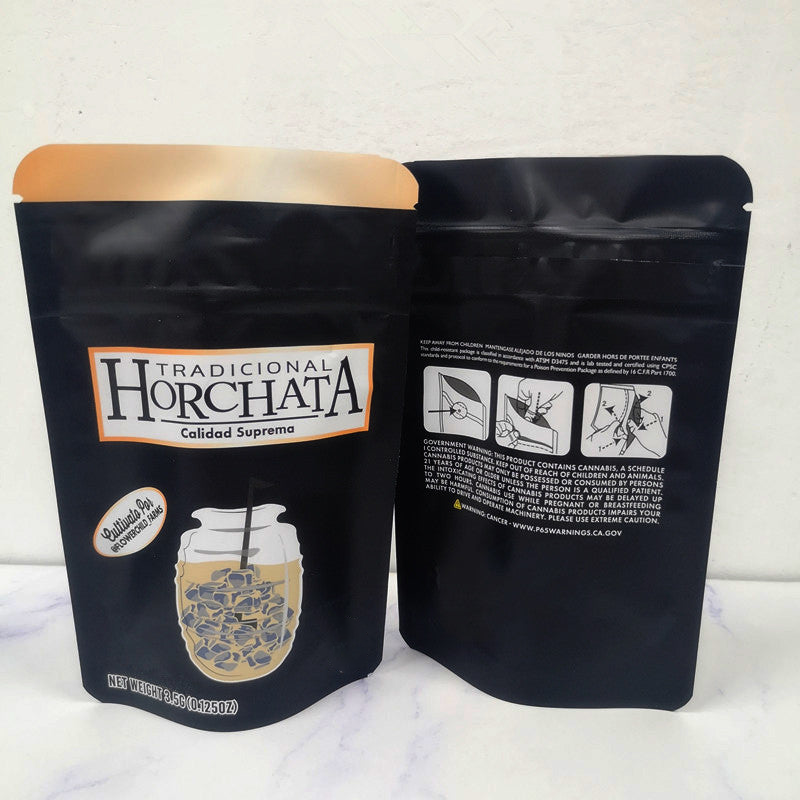 Horchata Mylar Bags 3.5g SMELL PROOF RESEALABLE TRADICIONAL HORCHATA BAGS