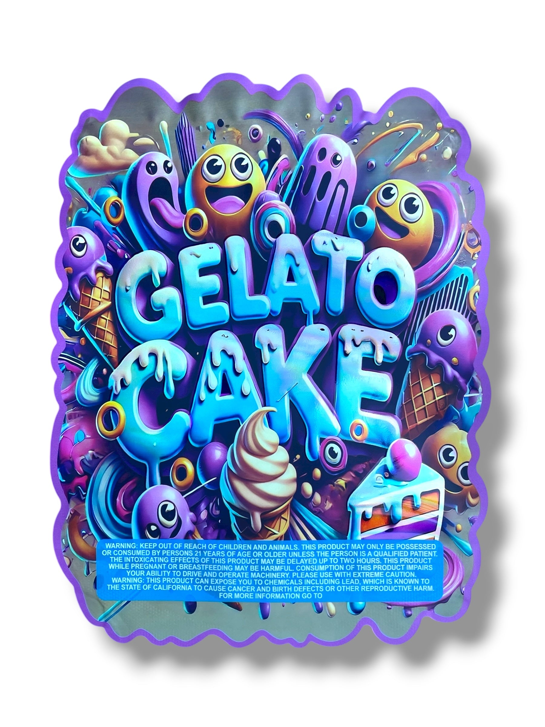 Gelato Cake 1 OZ  28G Mylar empty Mylar bag 1 ounce (50 Count)