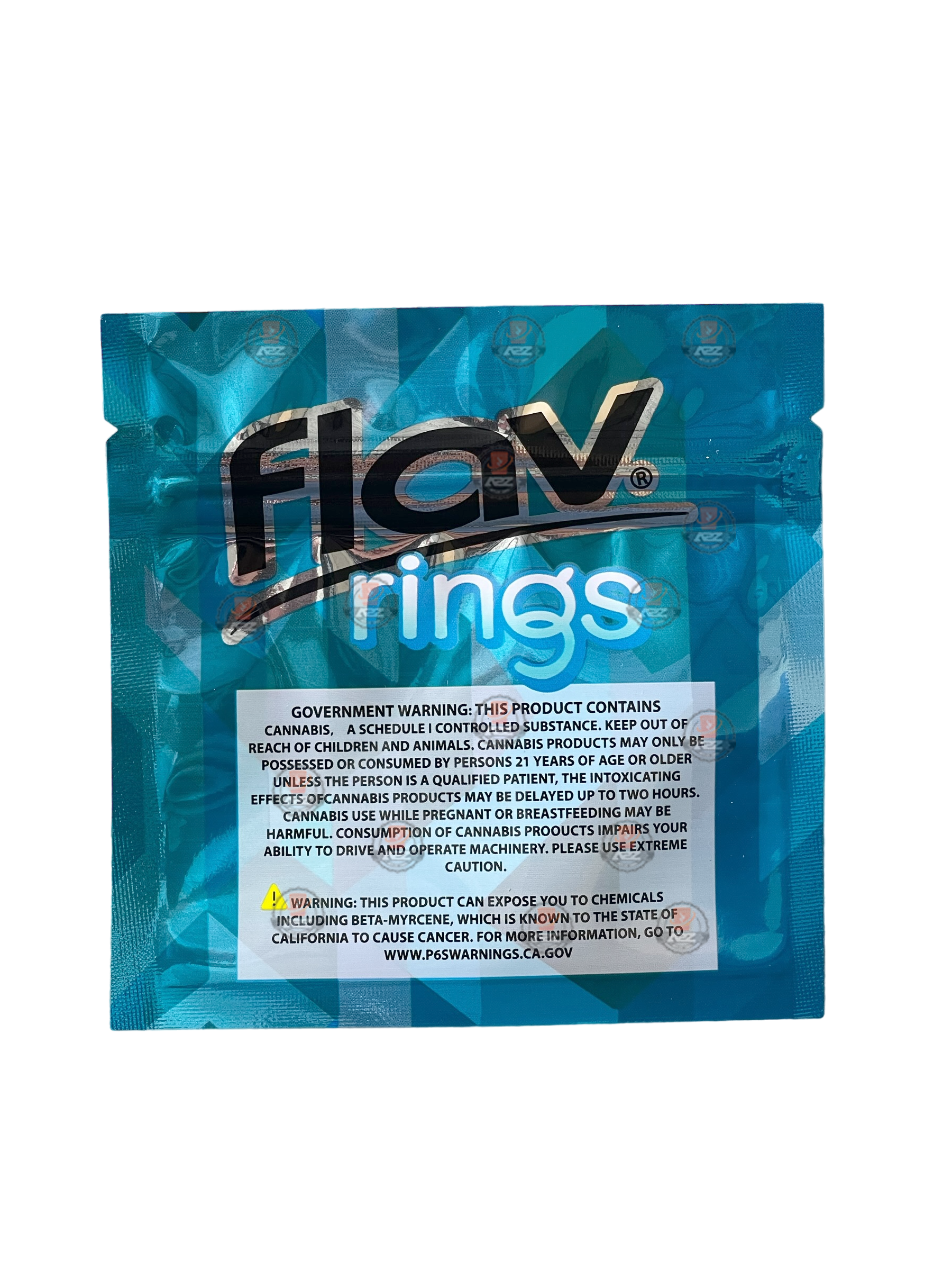 Flav Rings Blue Raspberry 3.5g Mylar Bag Holographic