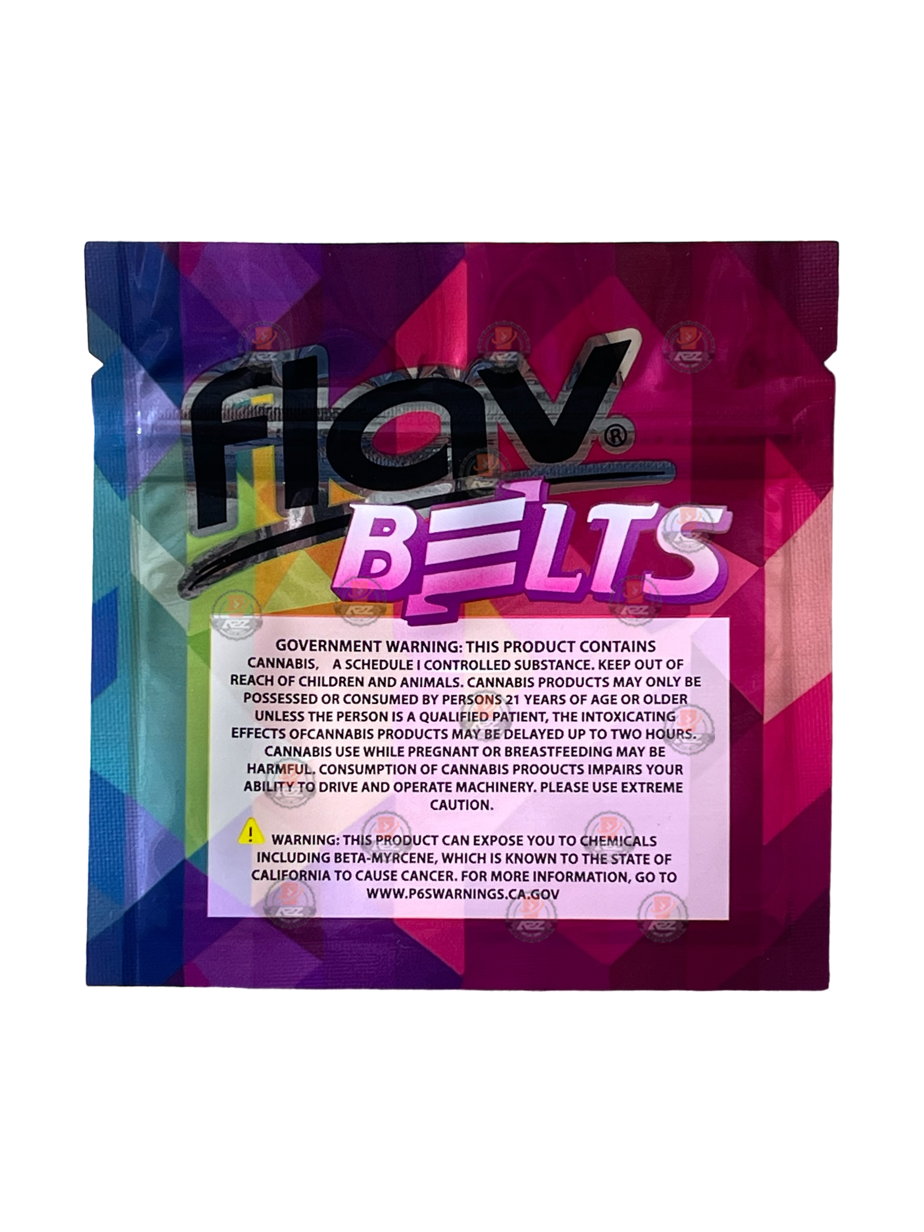 Flav Belts Rainbow 3.5g Mylar Bag Holographic