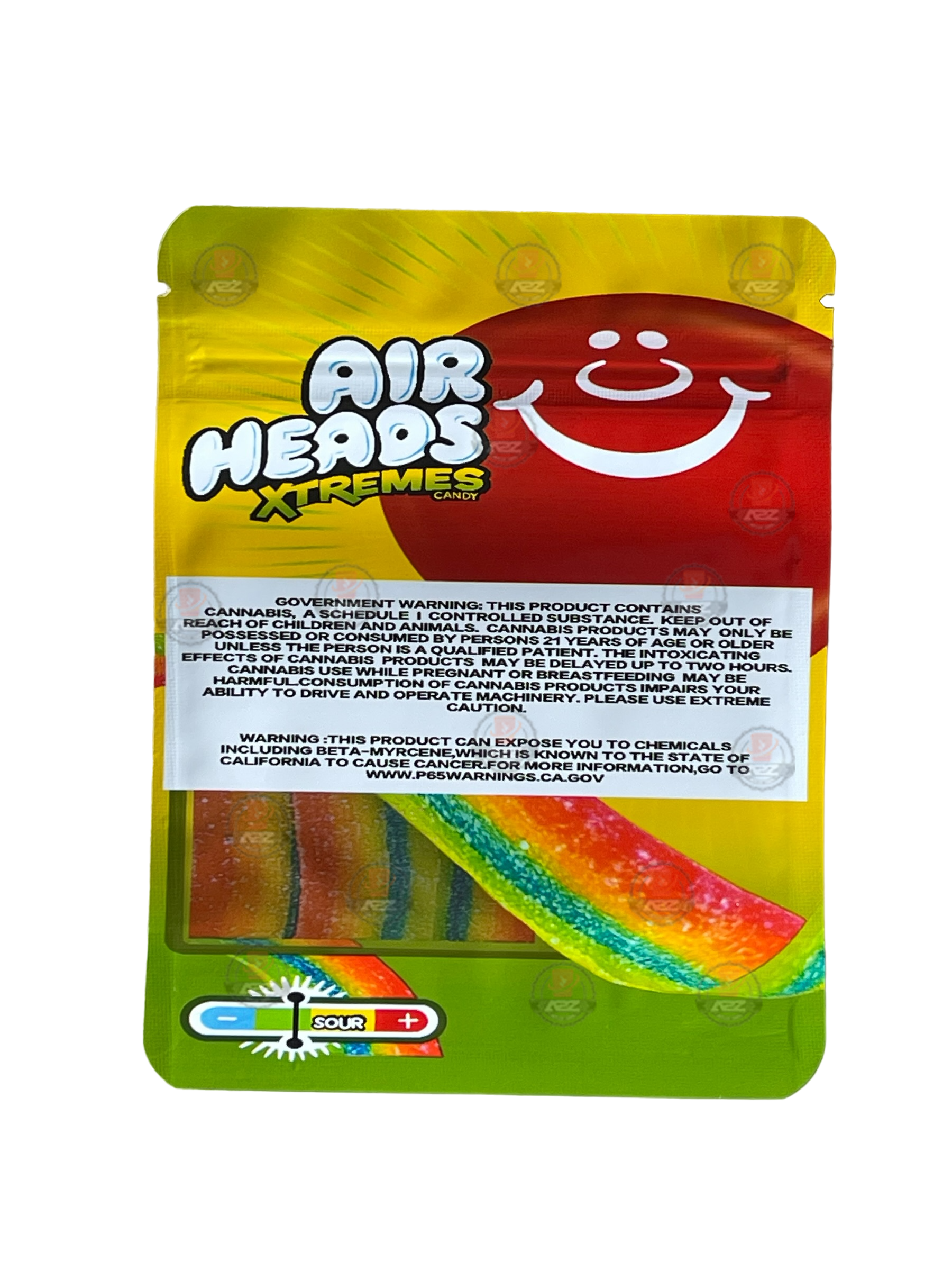 Air Heads Extremes Candy 3.5g Mylar Bag Rainbow Berry