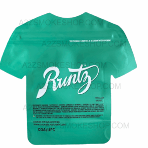 Runtz Green Cut out Mylar Bags by Grams Smell Proof Die Cut Black Unicorn Hub png