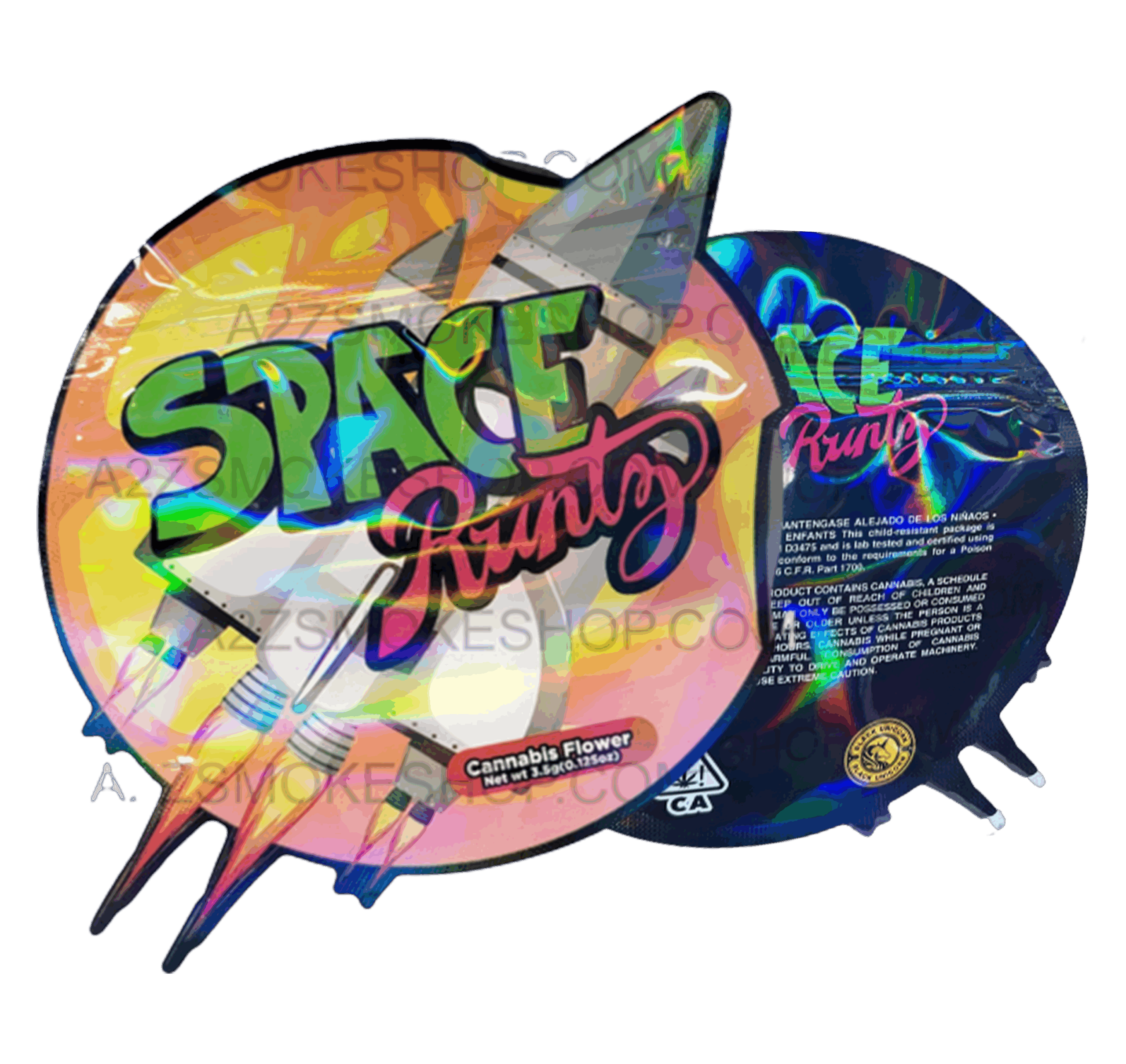 Black Unicorn Space Runtz cut out Holographic Mylar bag 3.5g