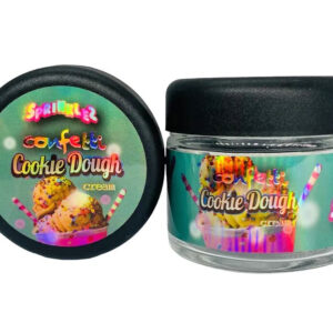 Sprinkelz Confetti Cookie Dough Cream g Glass Jars with Holographic Sticker labels Child Resistant jar jpg