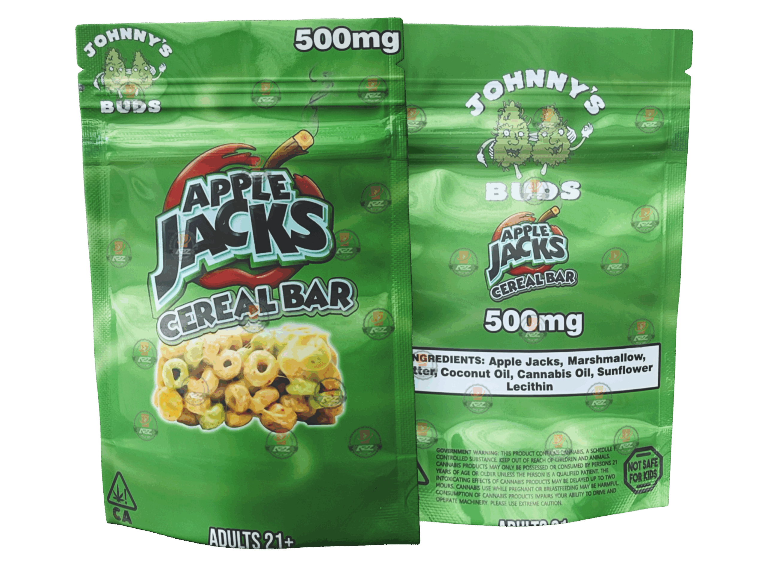 Apple Jacks Cereal Bar 500mg Mylar bags -Empty Packaging Only