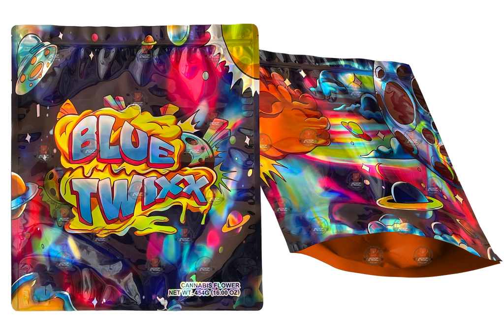 Blue Twix Mylar Bag (Large) 1 LBS – 16OZ (454g) Pound Bag Holographic