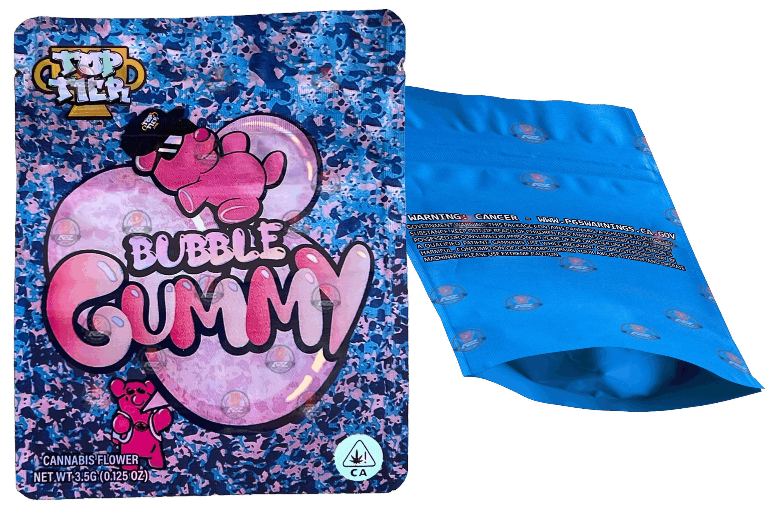 Bubble Gummy 3.5g Mylar bag Top Tier