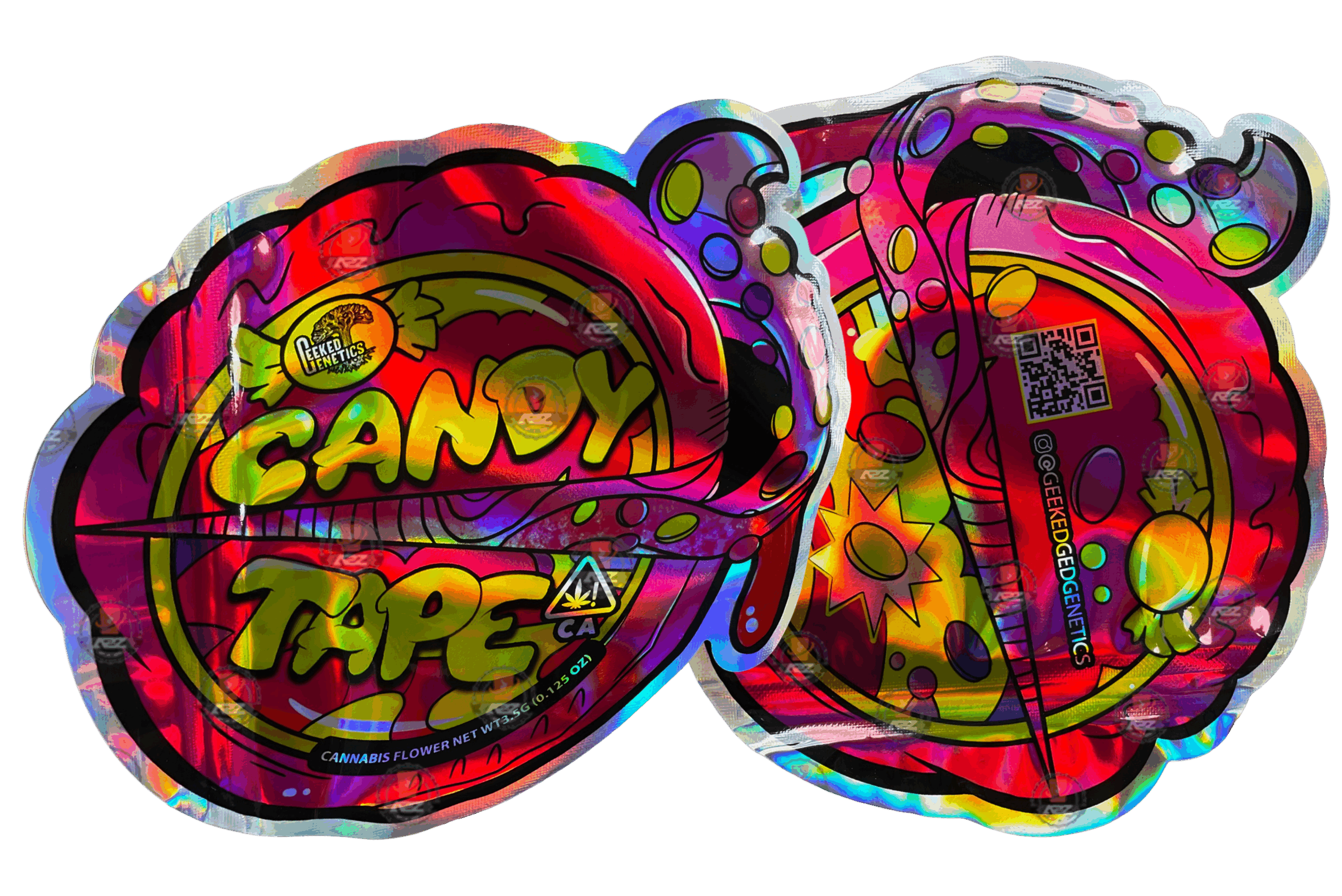 Candy Tape 3.5g Mylar Bag- Holographic Packaging Only