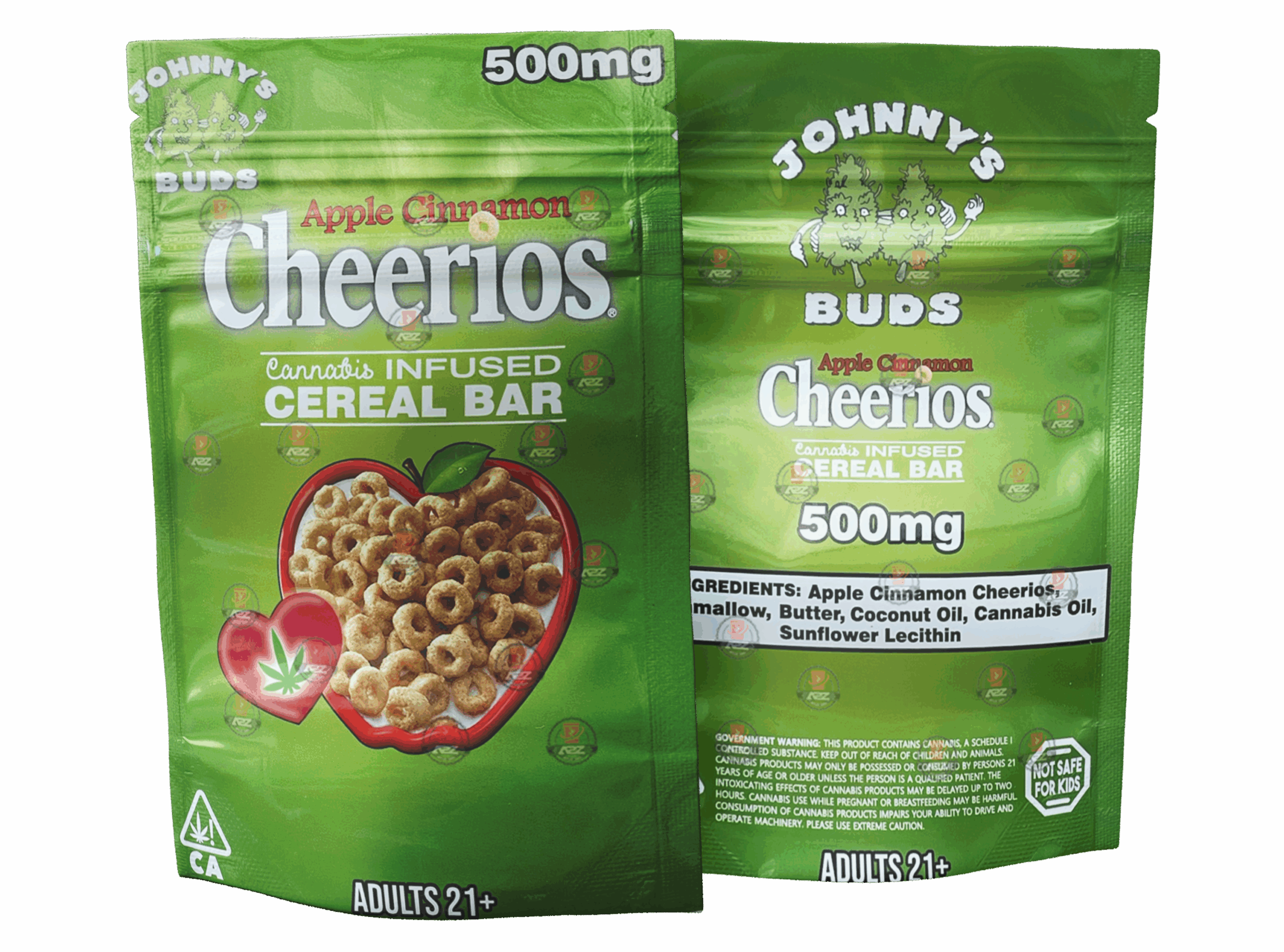 Cheerios Apple Cinnamon Cereal Bar 500mg Mylar bags -Empty Packaging Only