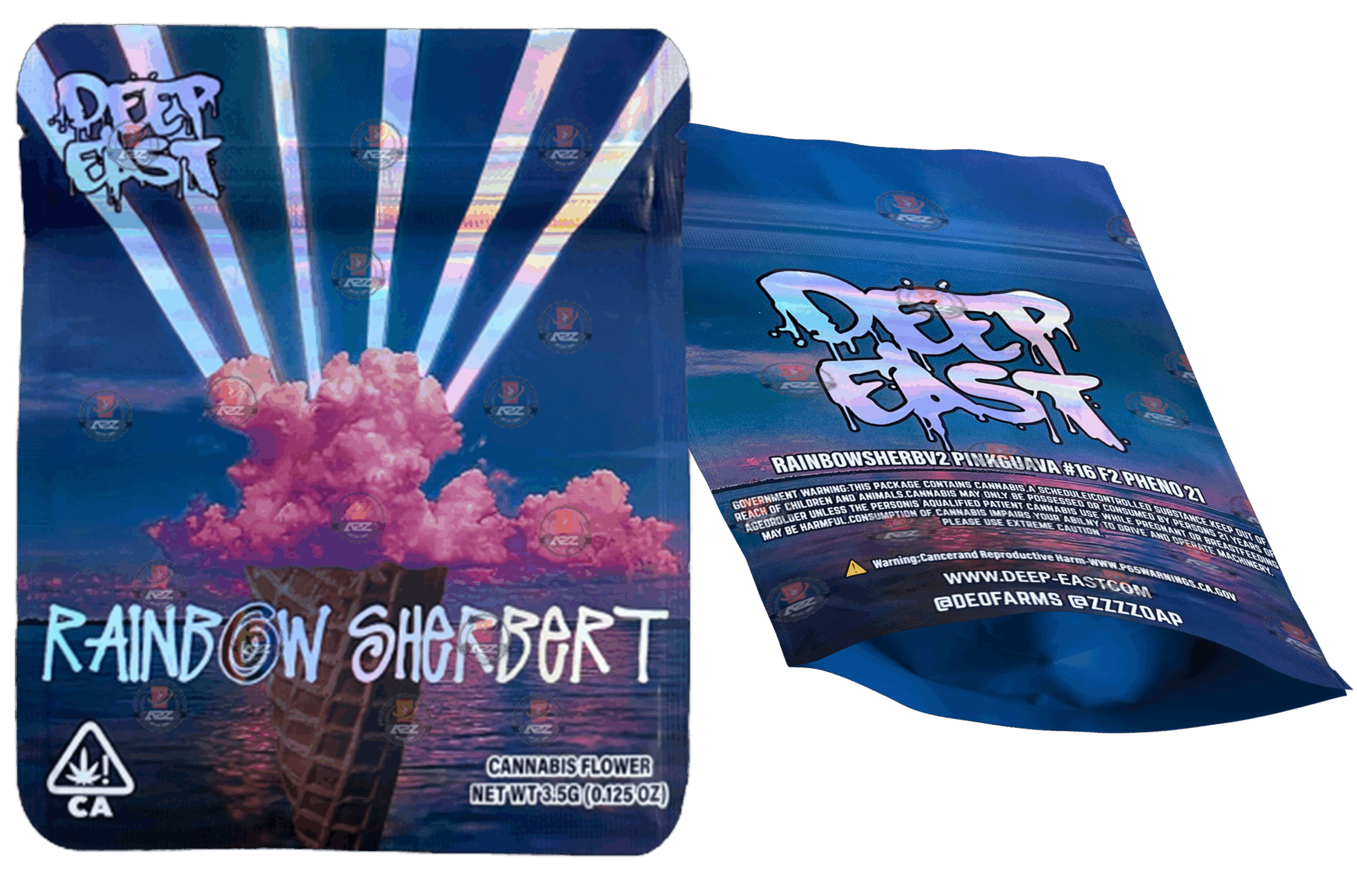 Deep East Wizard Trees Rainbow Sherbert Holographic Mylar bag  3.5g