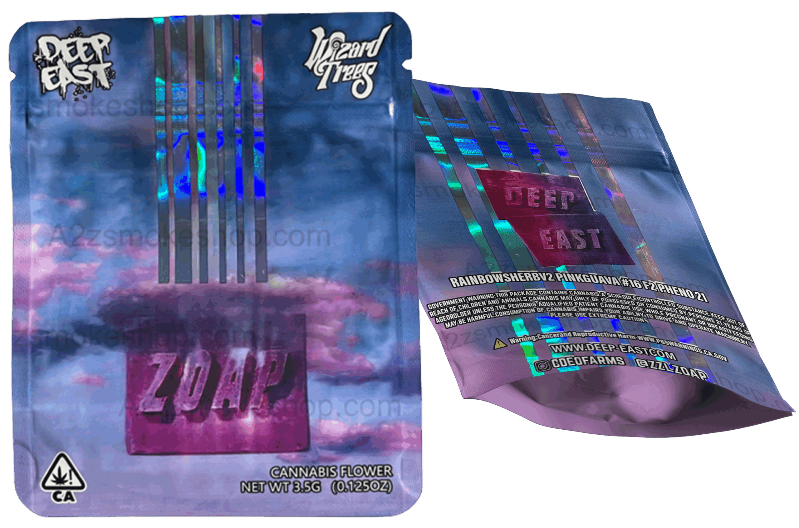 Deep East Wizard Trees Zoap Holographic Mylar bag  3.5g