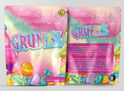 Gruntz Holographic Mylar bag 3.5g – Black Unicorn – Packaging only