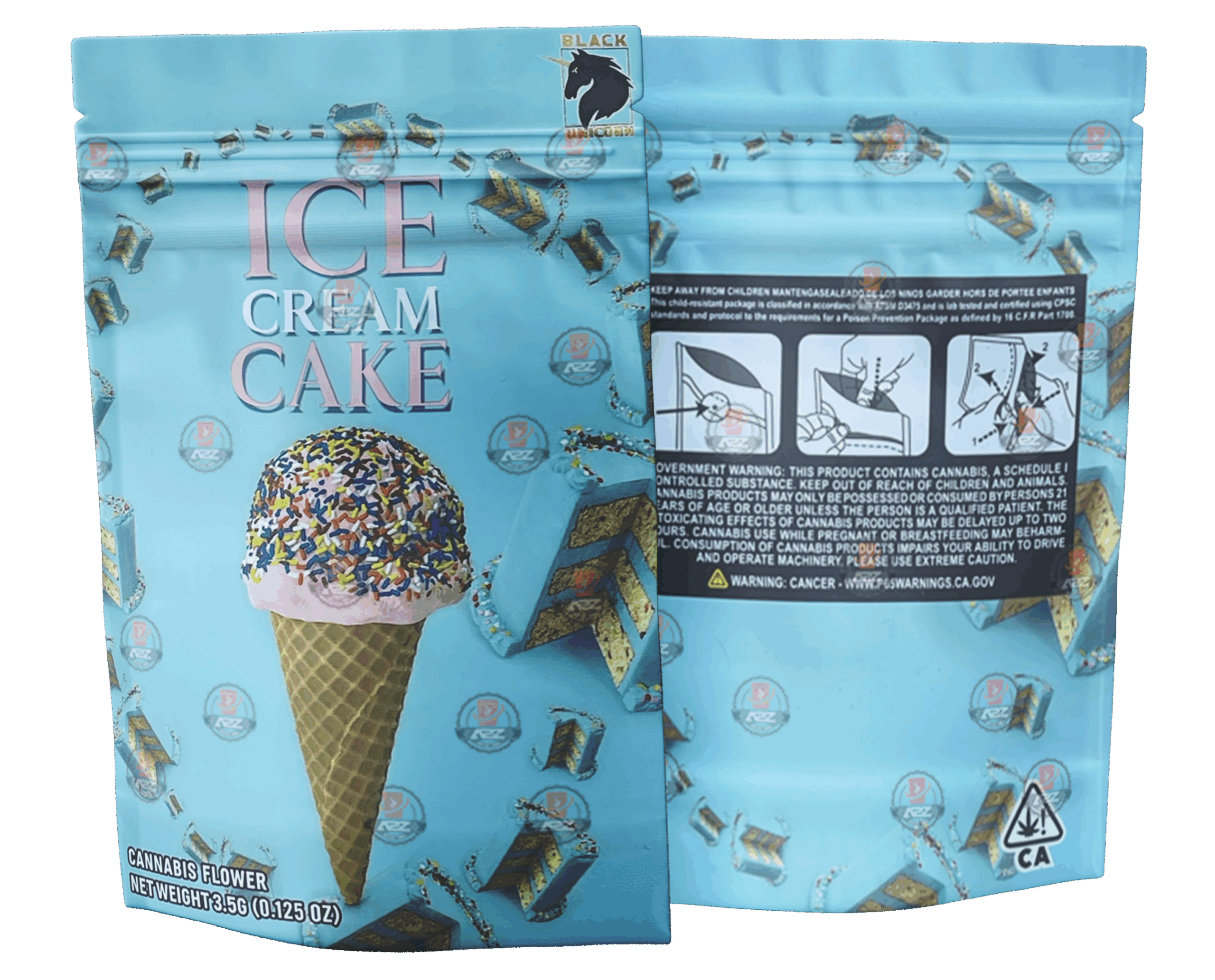 Black Unicorn – Ice Cream Cake Mylar bag 3.5g  Flower