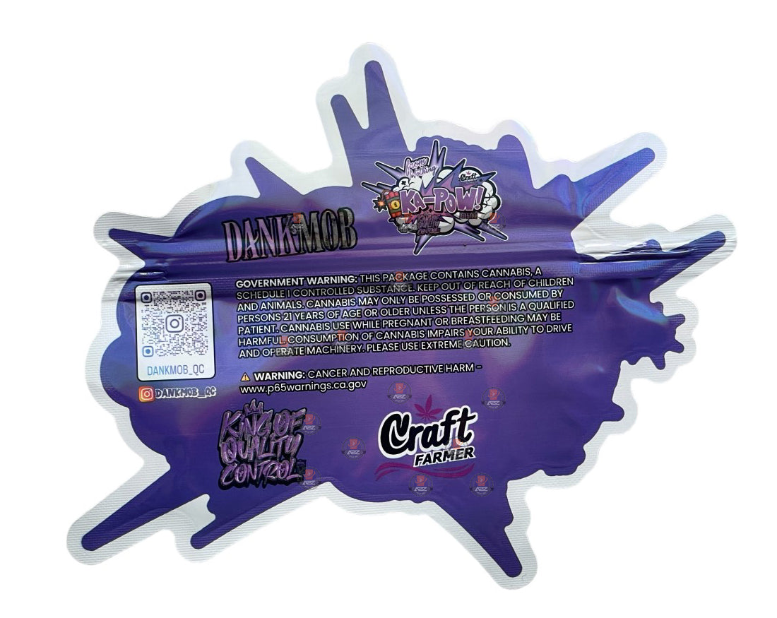 KA POW Mylar bag  3.5g cut out-Purple
