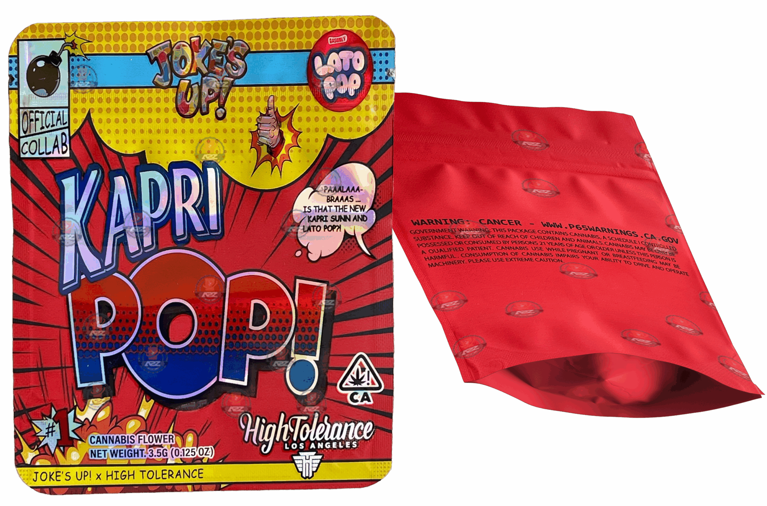 Kapri POP 3.5g Mylar bag High Tolerance-Jokes up- Lato Pop Collab