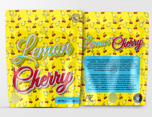 Lemon Cherry Holographic Mylar bag 3.5g – Black Unicorn – Packaging only