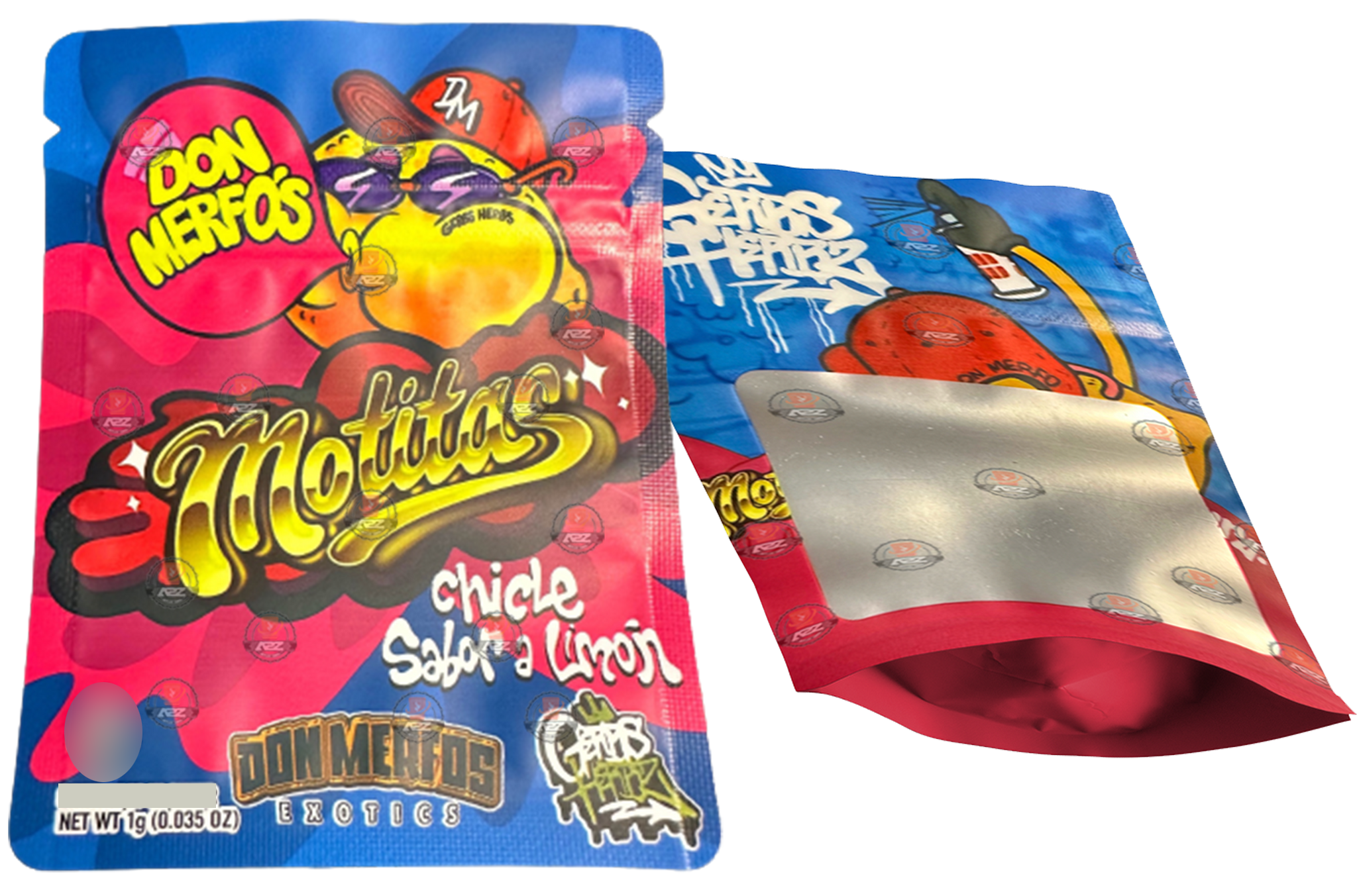 Don Merfos Motitas bag 1 Gram Mylar bags with window – Packaging Only