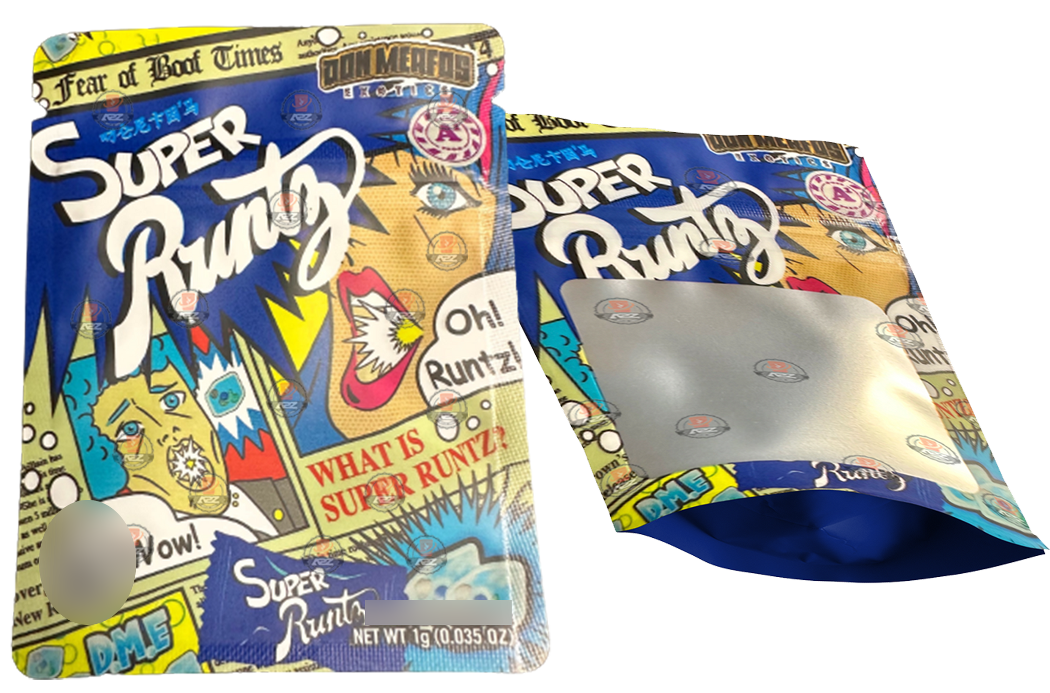 Don Merfos Super Runtz bag 1 Gram Mylar bags with window – Packaging Only