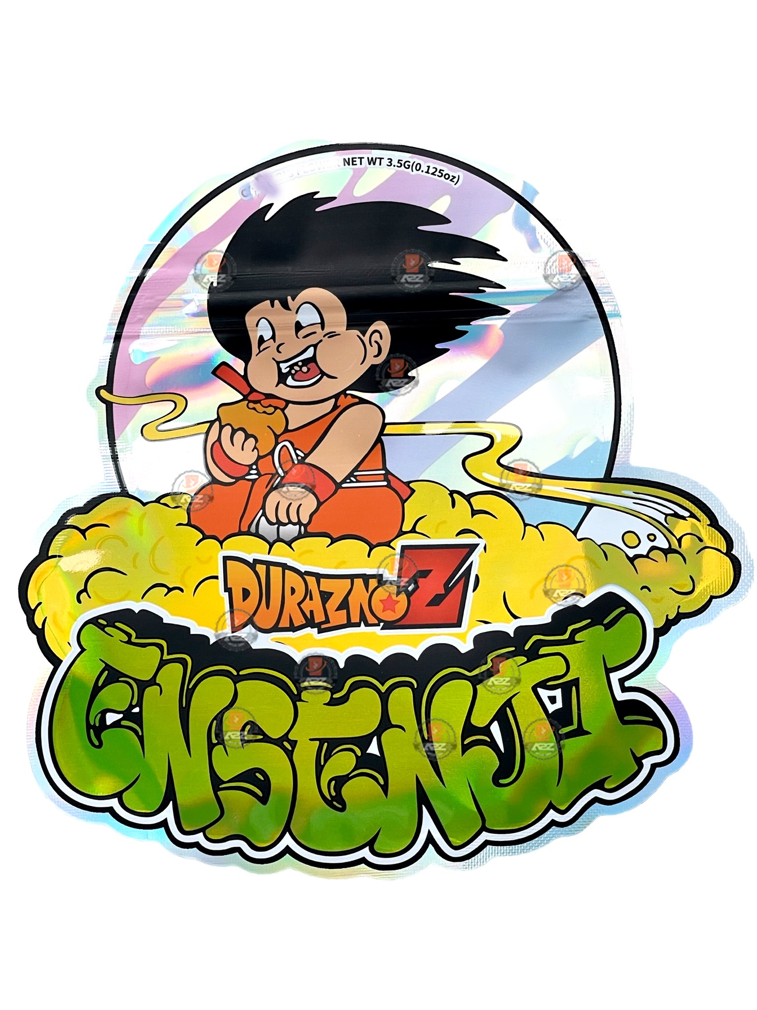 Don Merfos Duraznoz Ensenji 3.5G Mylar Bag – Cut out zip lock bag